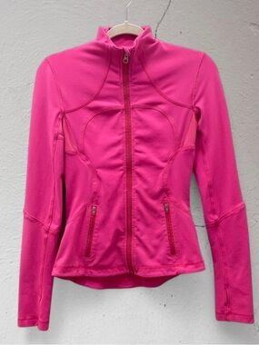 Lululemon Athletica Forme Fitted Hot Pink Zip-Front Women's Jacket Size 4